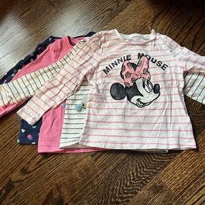 Pack of 4 m&s long sleeved tops girl size 2-3yrs